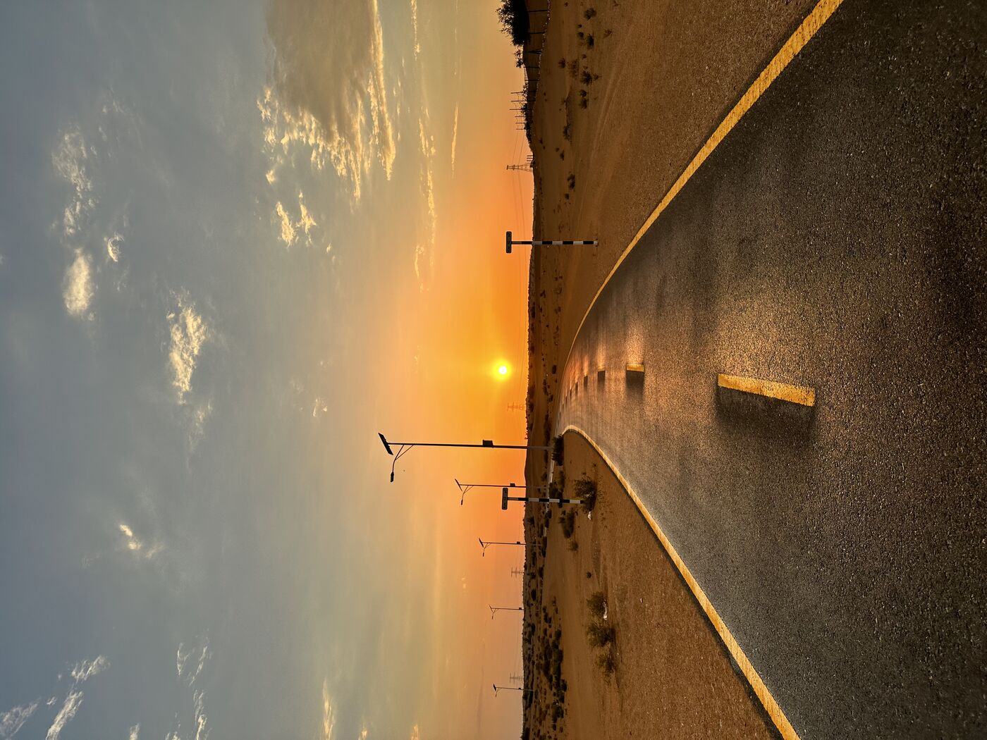 Rainy evening on the Al Wathba cycling track